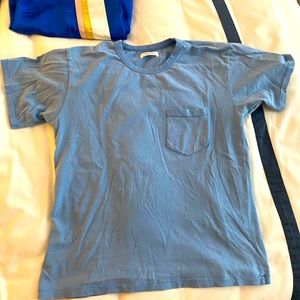 Anine Bing oversized classic tee in blue with pockets